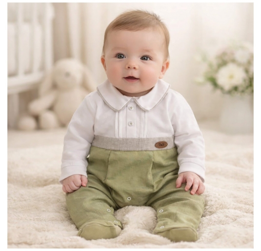 Cotton and Linen Baby Romper – TT153 – Teneri & Belli 2