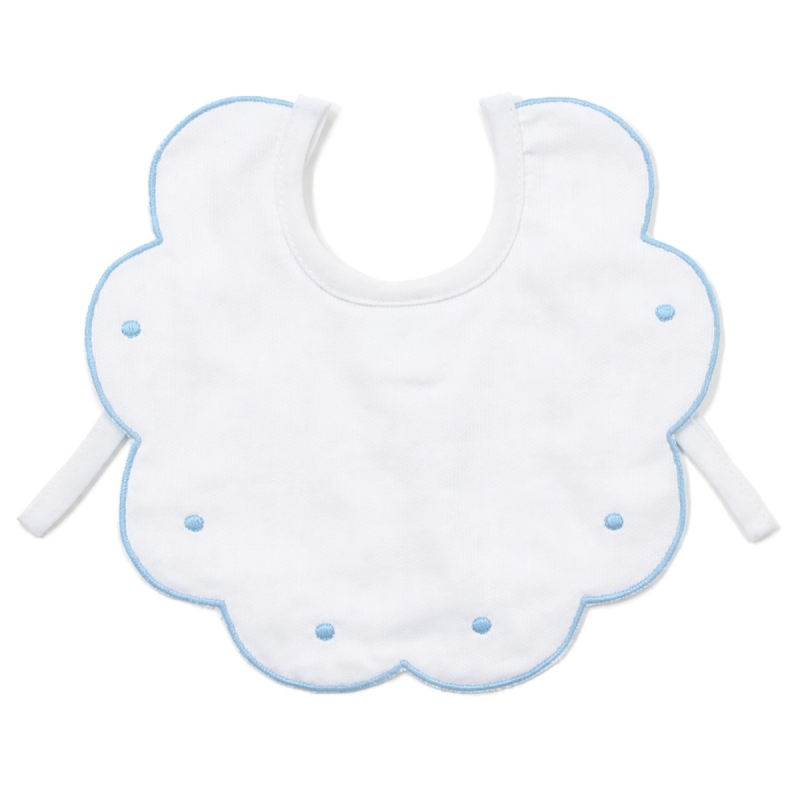 Bavaglino ricamato in puro cotone - KL00193AZ - Klaiadì