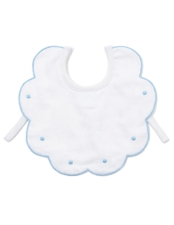 Bavaglino ricamato in puro cotone - KL00193AZ - Klaiadì
