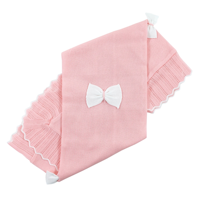 Baby girl first outing tricot layette set with decorative bows