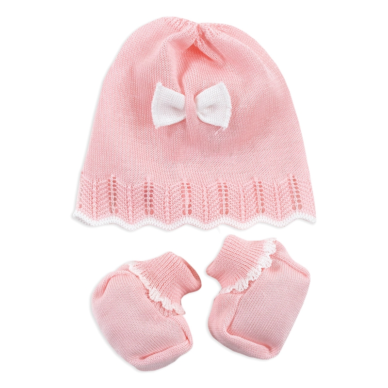 Baby girl first outing tricot layette set with decorative bows