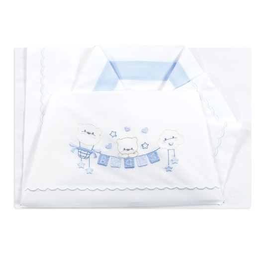 Set lenzuolino culletta e carrozzina neonato Made in Italy 2