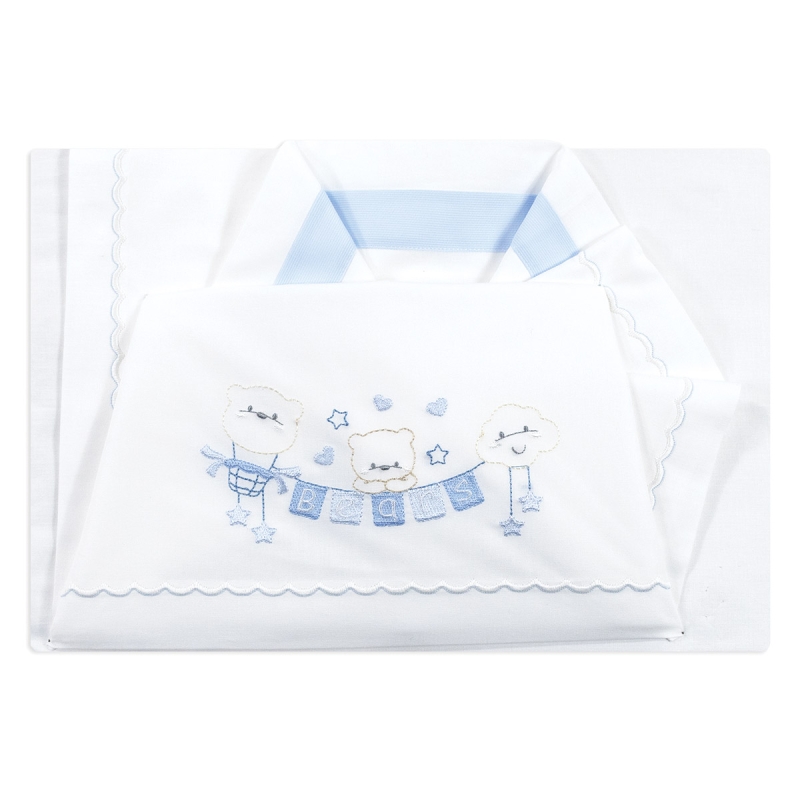 Cradle and pram sheet set for newborn Made in Italy