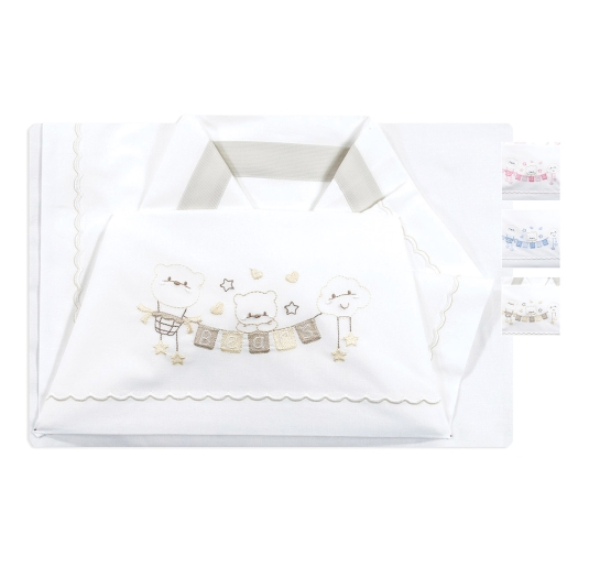 Set lenzuolino culletta e carrozzina neonato Made in Italy