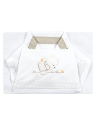 Cradle and pram sheet set La Fatina with embroidered teddy bear