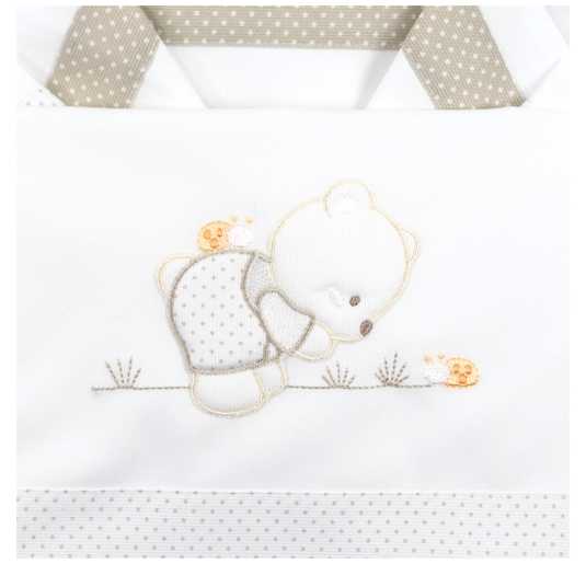 Set lenzuolino culletta e carrozzina La Fatina con orsetto ricamato 2