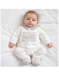 Tutina neonato con trenino ricamato Made in Italy Birillini