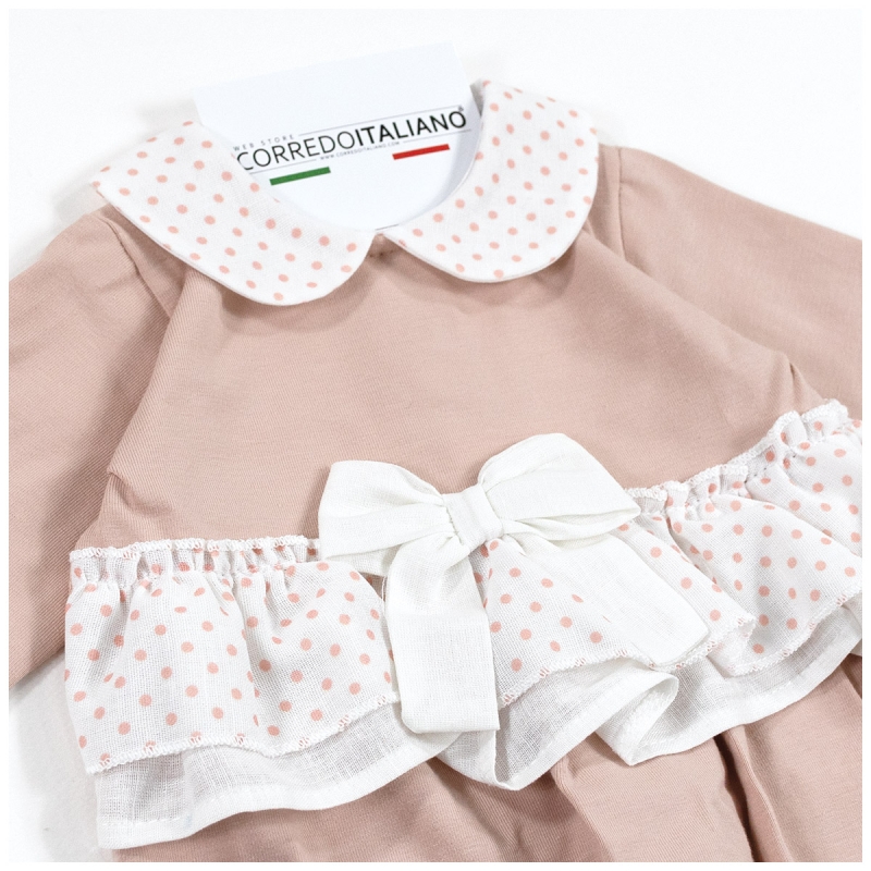 Klaiadi baby girl cotton jersey sleepsuit with feet, elegant newborn outfit