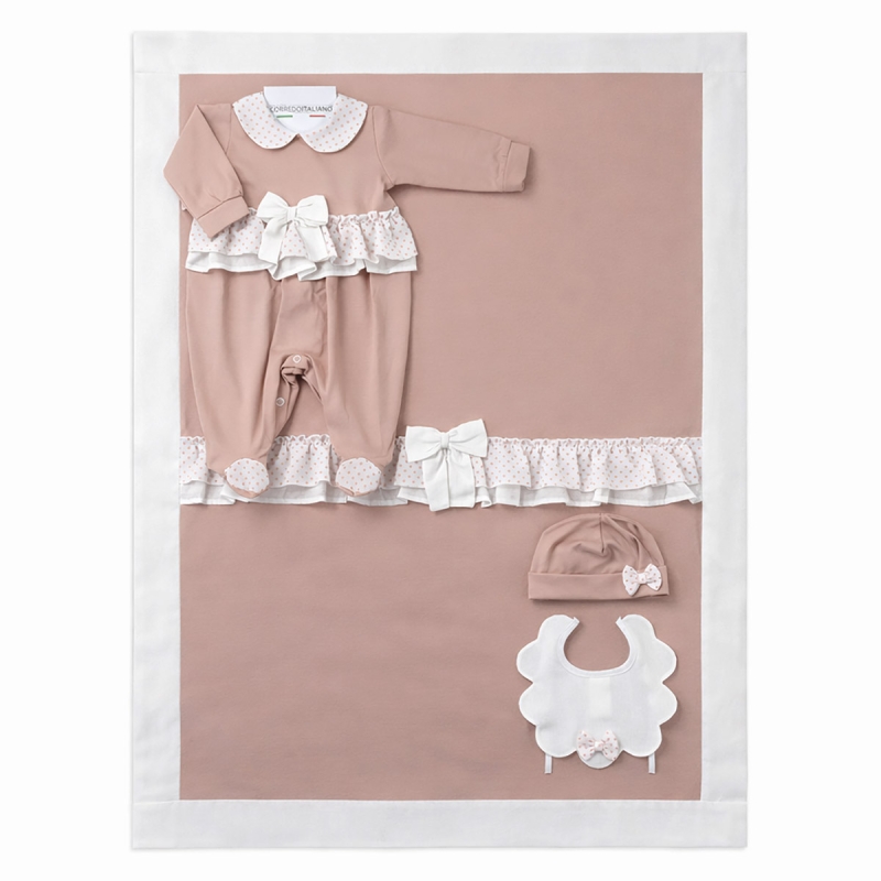 Set corredino prima uscita neonata in fresco cotone - KLDK190 - Klaiadi