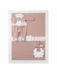 Set corredino prima uscita neonata in fresco cotone - KLDK190 - Klaiadi