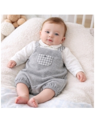 Baby chenille outfit two-piece with romper and long sleeve top
