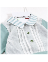 Baby Jersey Cotton Romper in Cotton and Linen Blend – KTU192 – Klaiadì