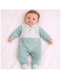 Baby Jersey Cotton Romper in Cotton and Linen Blend – KTU192 – Klaiadì