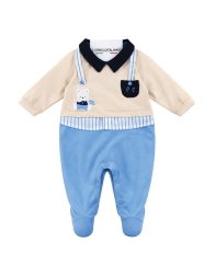 Tutina neonato in fresco cotone Pierre Cardin con colletto elegante