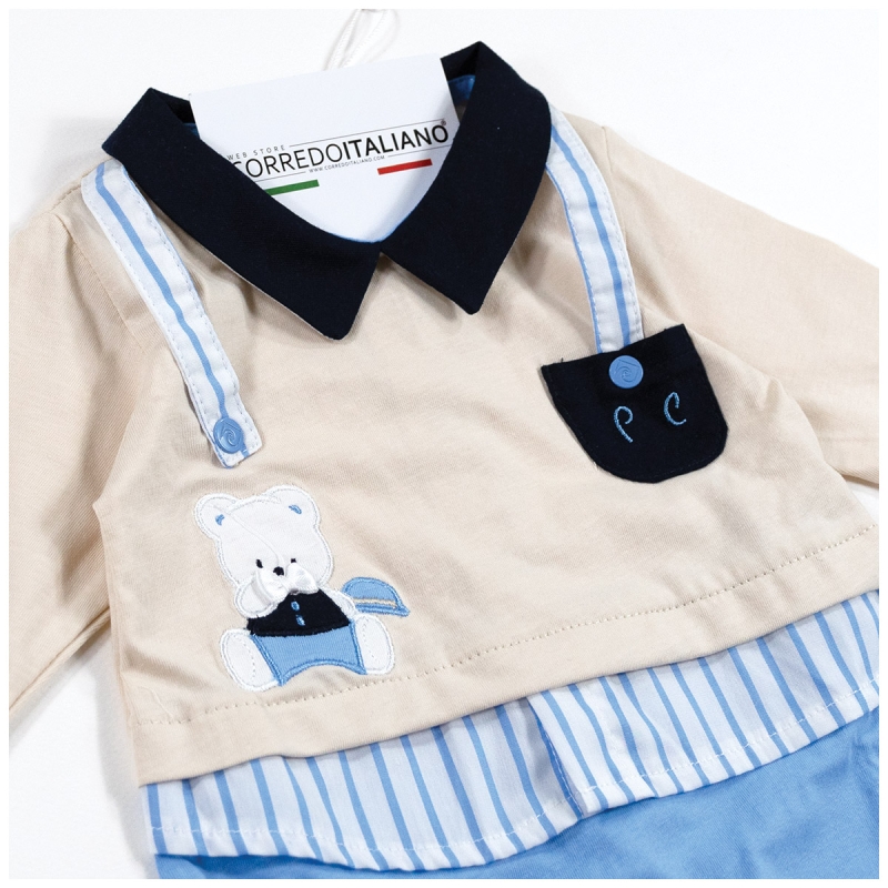 Newborn onesie in fresh cotton Pierre Cardin with integrated feet