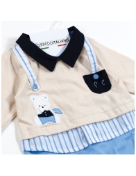Newborn onesie in fresh cotton Pierre Cardin with integrated feet