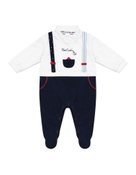 Newborn romper in fresh cotton Pierre Cardin with integrated footies