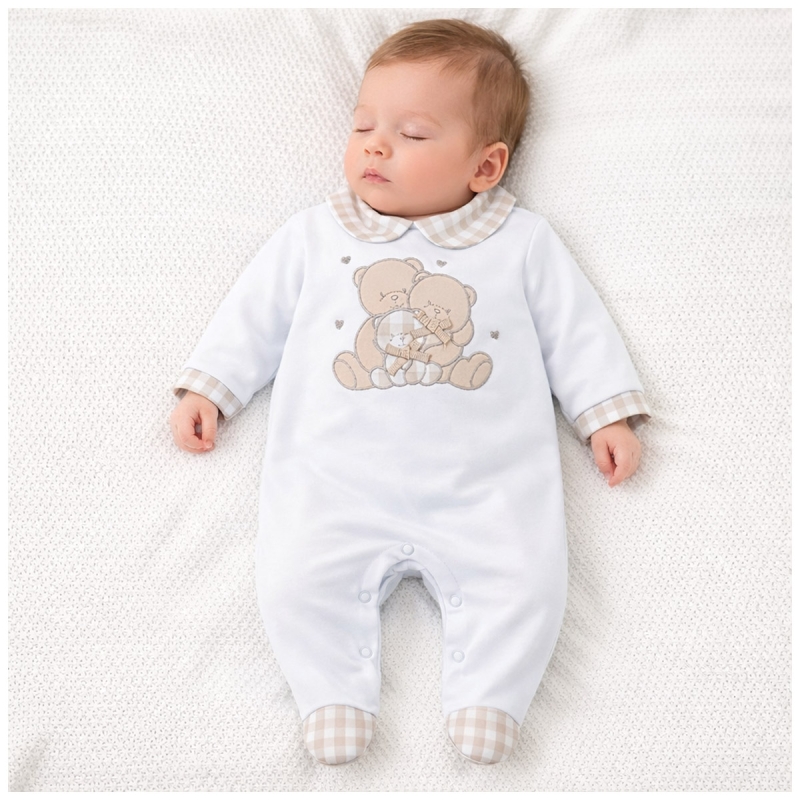 Les Jolies newborn cotton romper with integrated footies