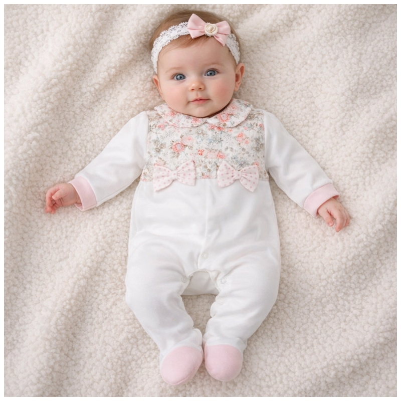 Baby girl cotton jersey romper - TU7010 - Le Chicche