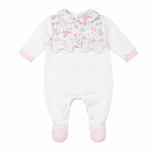 Tutina in cotone jersey con fiocchetti Le Chicche TU7010