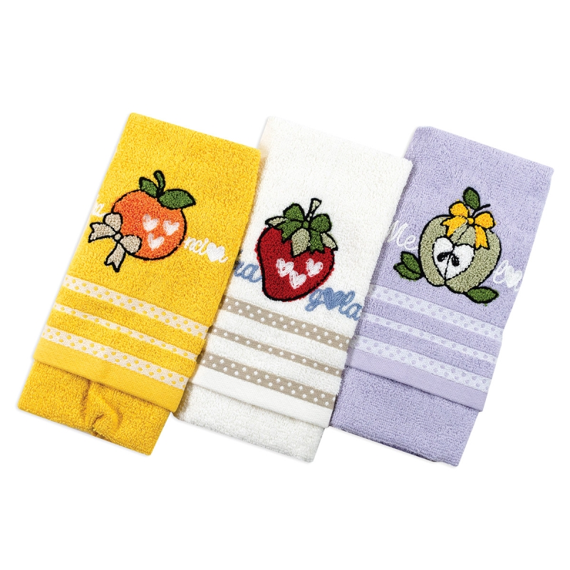 Set 3 strofinacci in spugna ricamati...