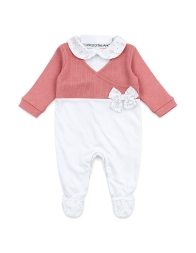 Tutina neonata in cotone Nazareno Gabrielli con piedini e fiocco