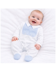 Tutina neonato in cotone elegante con piedini integrati