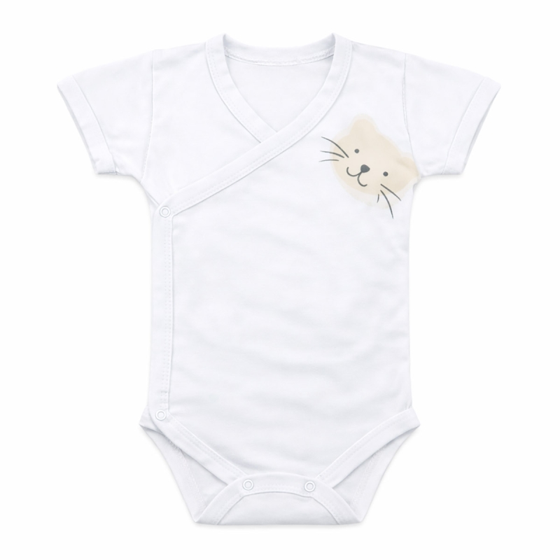 Side-Opening Bamboo Bodysuit - Kitty - Coccodè Firenze