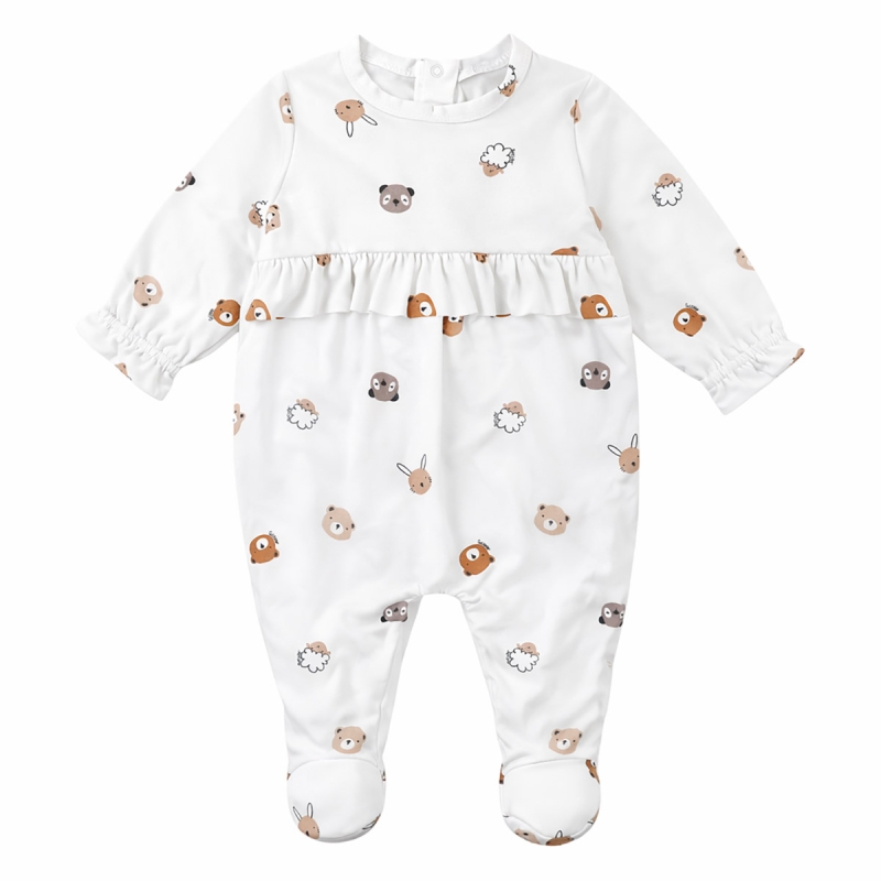 Newborn Baby Girl Romper in Bamboo Jersey Coccodè C60039