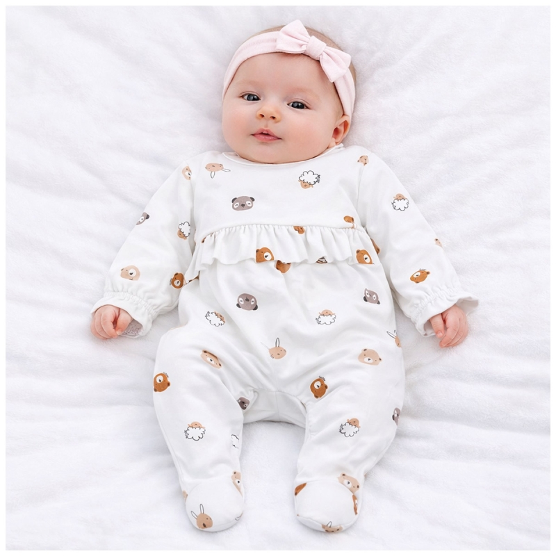 Newborn Baby Girl Romper in Bamboo Jersey Coccode'