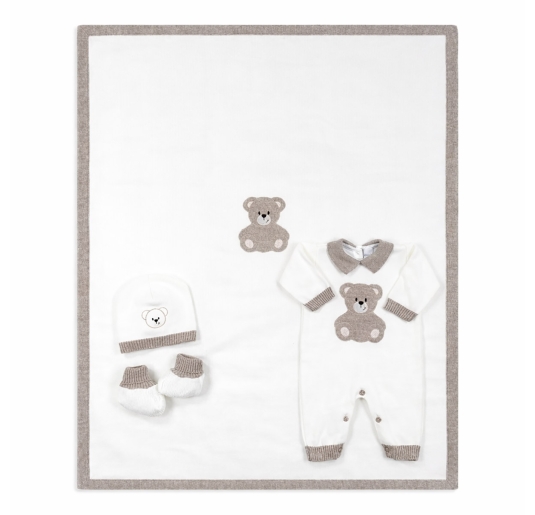 Set corredino prima uscita neonato misto lana Klaiadi KLDK126KC