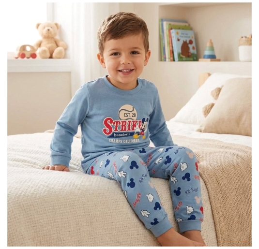 Pigiamino bimbo in caldo cotone interlock - Topolino - Disney HY03116B