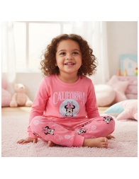 Baby girl interlock cotton pajamas – Minnie Mouse – Disney HY03115B