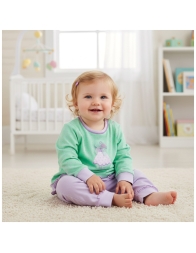 Pigiamino bimba caldo cotone interlock Baby Vip a pois con ricamo