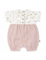 Organic cotton baby girl romper boho pink summer