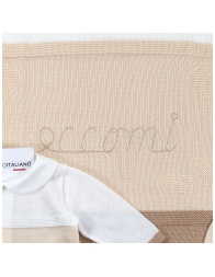 Set corredino prima uscita neonato in filo tricot - 3121C - Prime Emozioni