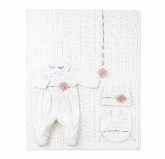 Set corredino prima nascita neonata in cotone Le Chicche CO7020PA