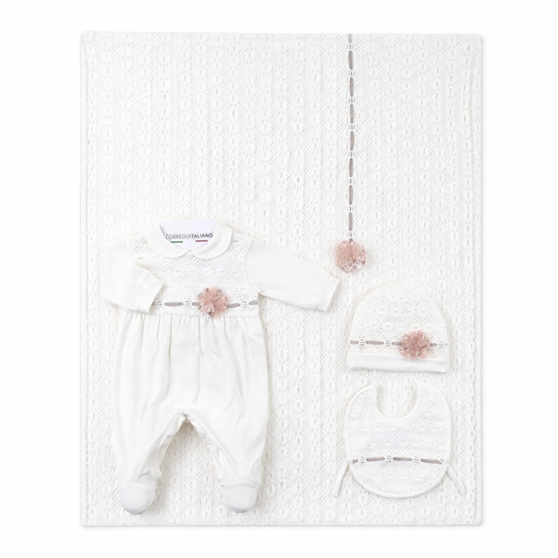 Set corredino prima nascita neonata in cotone Le Chicche CO7020PA