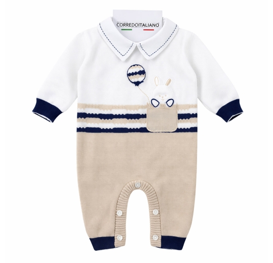 Set corredino neonato in filo con copertina e tutina Cuoricino Mio 2