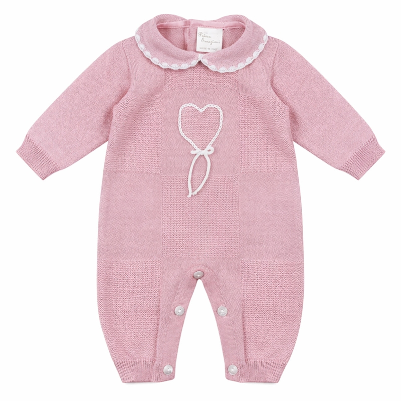 Newborn baby girl knit romper – Prime Emozioni