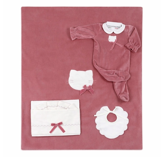Coordinated Baby Girl Winter Layette Set - Kitty - Coccode' Firenze C62018