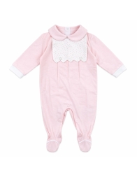 Nazareno Gabrielli baby cotton sleepsuit with elegant collar
