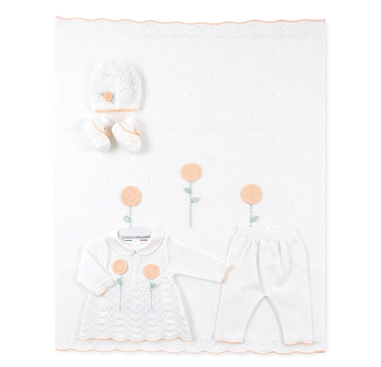 Newborn Baby Girl Layette Set in Tricot Knit - EK40A26 - Stella