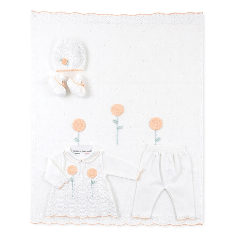 Newborn Baby Girl Layette Set in Tricot Knit - EK40A26 - Stella