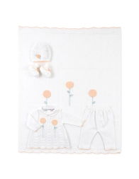 Newborn Baby Girl Layette Set in Tricot Knit - EK40A26 - Stella