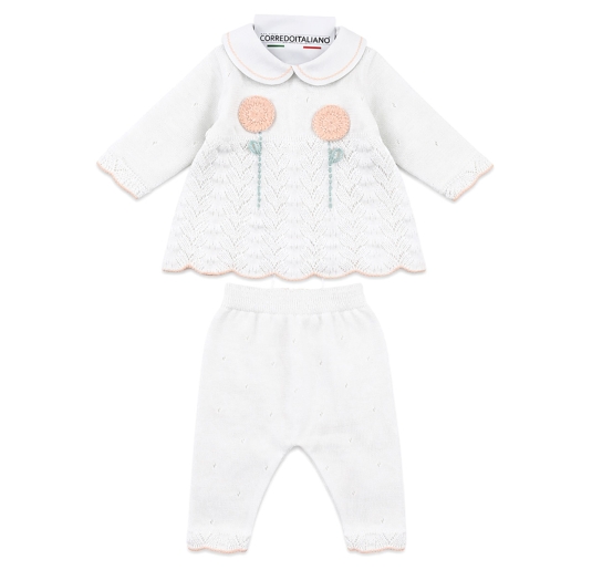 Newborn Baby Girl Layette Set in Tricot Knit - EK40A26 - Stella 2