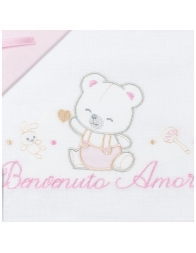 Cot crib sheet set - Welcome my Love - Mio Piccolo LL14312
