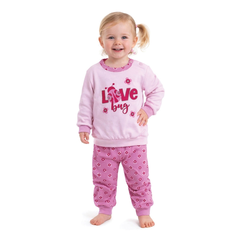 Winter cotton baby girl pajamas - I14183 - Primero