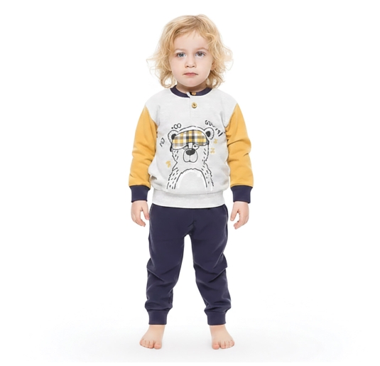 Baby boy winter cotton interlock pajamas - S10011 - Gary