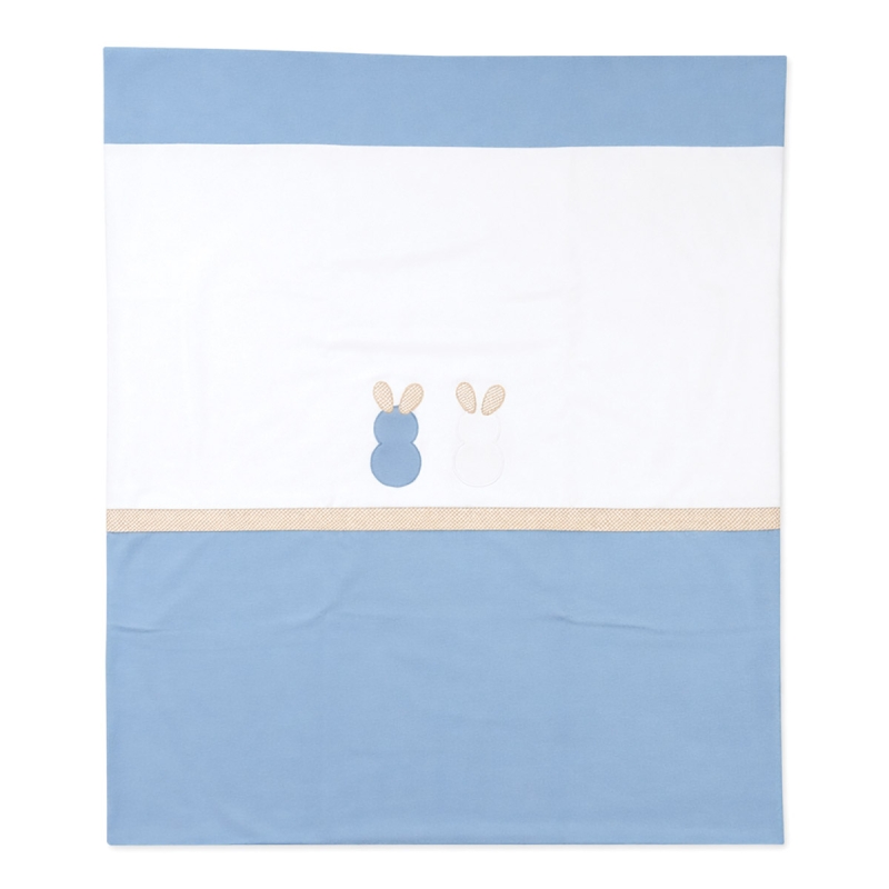 Copertina in cotone neonato con coniglietti Le Chicche per culla
